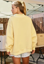 Load image into Gallery viewer, Dilly Dally- Buttery yellow Oversized mock neck sweatshirt
