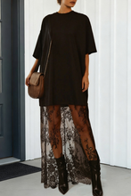 Load image into Gallery viewer, LAS Floral Lace Patchwork T Shirt Maxi Dress (S-XL)
