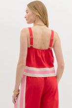 Load image into Gallery viewer, BELLA- Woven wide strap contrast border top
