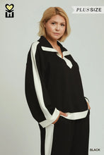 Load image into Gallery viewer, PLUS UMGEE- Luxeknit Black elegant two piece wide leg set
