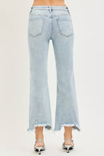 Load image into Gallery viewer, PLUS RISEN JEANS- Light wash straight step frayed hem jeans RDP5813X
