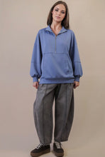 Load image into Gallery viewer, Plus blue scuba half zip sweatshirt
