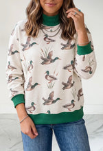 Load image into Gallery viewer, Mallard contrast mock neck sweatshirt
