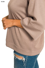 Load image into Gallery viewer, PLUS mocha SCUBA 3/4 SLEEVE PULLOVER
