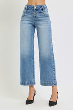 Load image into Gallery viewer, RISEN JEANS- HIGH RISE CROP WIDE JEANS WITH FRONT AND BACK YOKE DETAILS PWC21830
