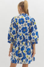 Load image into Gallery viewer, IZET- Blue fun Floral combo babydoll dress with  pockets
