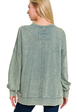 Load image into Gallery viewer, Marlow- Ash Jade French Terry washed Rae edge pocket sweatshirt
