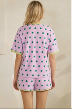 Load image into Gallery viewer, Lavender/Green Polka dot relaxed fit set
