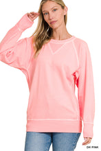 Load image into Gallery viewer, ZENA- Dusty Pink pigment dye French Terry sweatshirt with pockets
