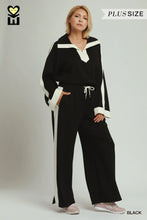 Load image into Gallery viewer, UMGEE- Luxeknit Black elegant two piece wide leg set
