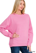 Load image into Gallery viewer, Morgan- Candy Pink Ribbed side raglan sweatshirt
