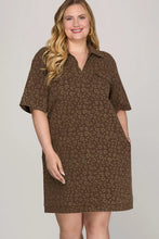 Load image into Gallery viewer, Plus denim animal print dress
