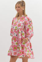 Load image into Gallery viewer, IZET- Pink fun Floral combo babydoll dress with  pockets
