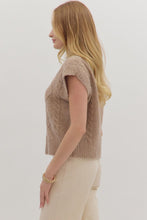 Load image into Gallery viewer, Belle- Oatmeal Solid cap sleeve mock neck sweater knit top

