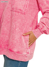 Load image into Gallery viewer, Plus Marlow- Red washed Rae edge pocket sweatshirt
