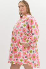 Load image into Gallery viewer, PLUS IZET- Pink fun Floral combo babydoll dress with  pockets
