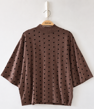Load image into Gallery viewer, Mocha polka dot mock neck top
