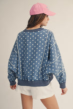 Load image into Gallery viewer, Oversized vintage wash polka dot sweatshirt
