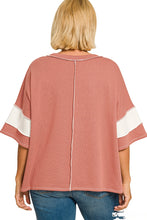 Load image into Gallery viewer, Chunky stripe light mahogany boxy top
