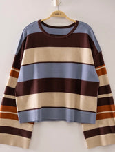 Load image into Gallery viewer, Multicolor earth tone striped sweater
