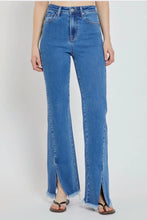 Load image into Gallery viewer, RISEN JEANS SALE - Flare medium wash slit  front jeans
