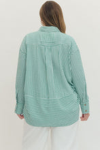 Load image into Gallery viewer, Curvy sized Nina-Kelly Green oversized button down top
