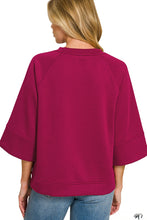 Load image into Gallery viewer, Cabernet quarter sleeve scuba pullover top
