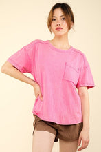 Load image into Gallery viewer, PLUS TARA- Designer inspired washed berry pocket tee
