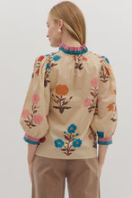Load image into Gallery viewer, Fall Garden - Ecru fall esthetic Floral print top
