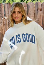Load image into Gallery viewer, JESUS- God is Good reversible mock neck - 2 sweatshirts in 1
