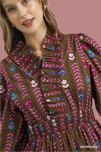 Load image into Gallery viewer, Plus Lala- Umgee Exclusive print Brown midi dress
