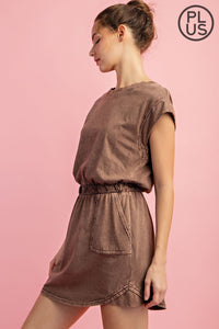 PLUS MOLLY- Washed Brown Easy Breezy summer dress