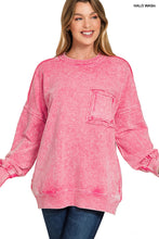 Load image into Gallery viewer, Marlow- Red French Terry washed Rae edge pocket sweatshirt

