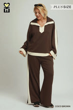 Load image into Gallery viewer, PLUS UMGEE- Luxeknit Coco Brown elegant two piece wide leg set
