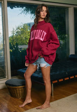 Load image into Gallery viewer, Dilly Dally- Burgundy Oversized mock neck sweatshirt
