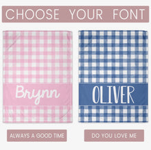 Load image into Gallery viewer, Personalized Gingham Beach Towel - ( 2 weeks from order)
