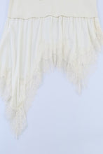 Load image into Gallery viewer, Assymetric lace trim white T-shirt
