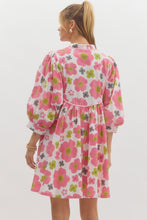 Load image into Gallery viewer, IZET- Pink fun Floral combo babydoll dress with  pockets
