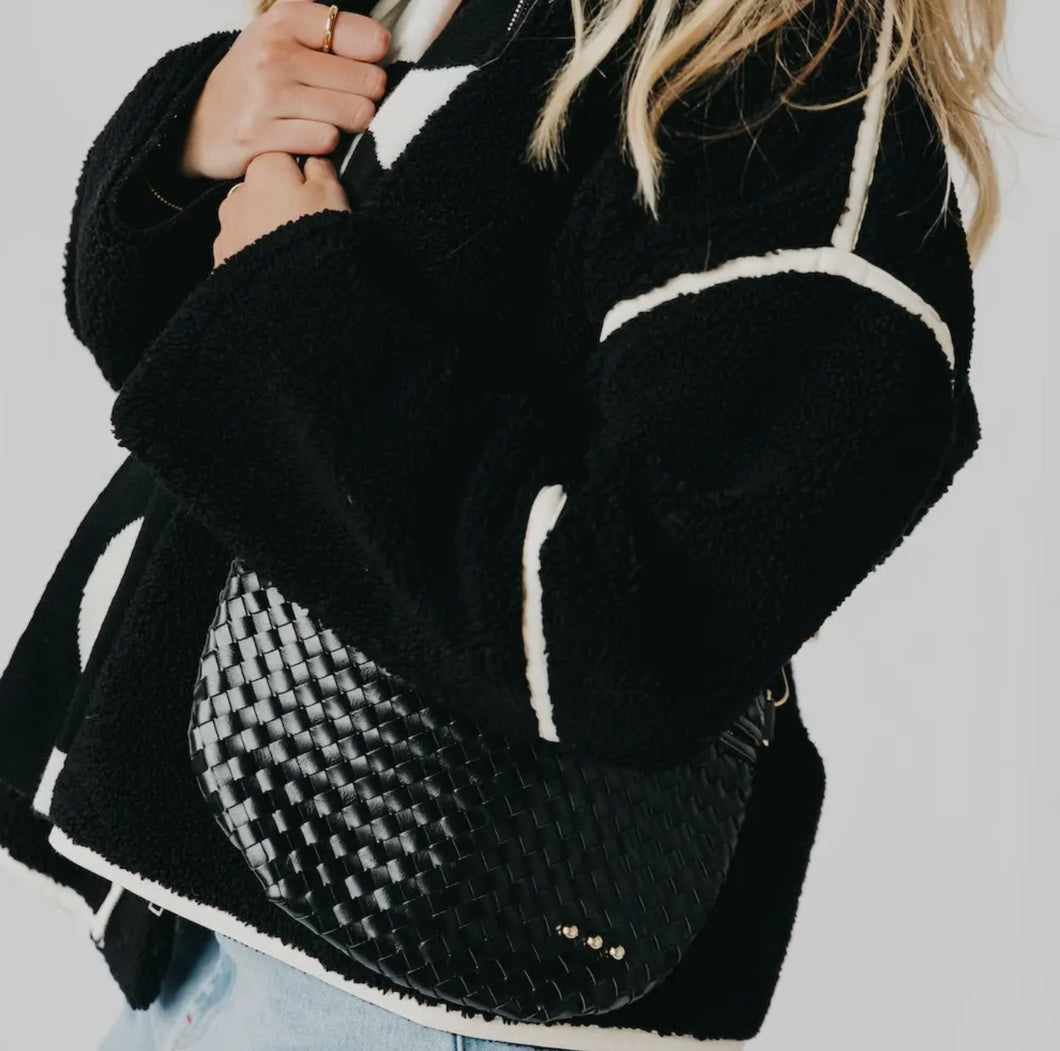 Pretty Simple-Westlyn Woven Black Guitar strap Bum Bag- 3 sisters collection