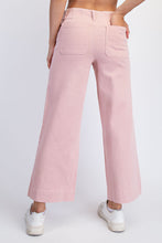Load image into Gallery viewer, Dusty pink cropped twill wide leg pants
