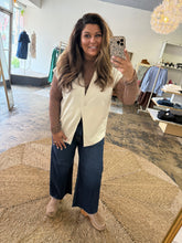 Load image into Gallery viewer, Valia- Oversized Ecru boyfriend Vest
