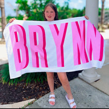 Load image into Gallery viewer, Personalized name beach towel - Preorder (two weeks from order date)
