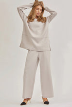 Load image into Gallery viewer, Plus Emma- Taupe/Gray Two piece set Tunic top + Straight leg pants modal set
