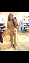 Load image into Gallery viewer, Two piece mineral washed taupe wide leg set
