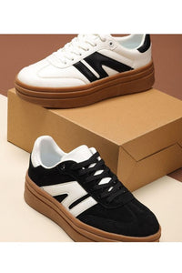 NEW!! Trending thick sole WHITE/Black sneakers topping-05