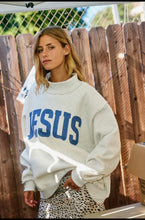 Load image into Gallery viewer, JESUS- God is Good reversible mock neck - 2 sweatshirts in 1
