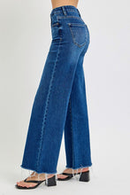 Load image into Gallery viewer, PLUS RISEN JEANS- Tummy Control Mid Rise medium wash wide leg raw hem jeans RD5973X
