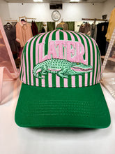 Load image into Gallery viewer, RESTOCK!! Later alligator Kelly green/pink hat
