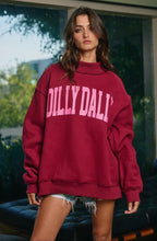 Load image into Gallery viewer, Dilly Dally- Burgundy Oversized mock neck sweatshirt

