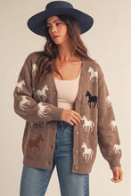 Load image into Gallery viewer, Western print knit button down cardigan

